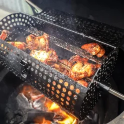 Big Green Egg Ronde Spit Mand, Tumbler Basket Voor Rotisserie -Smokey Touch big green egg ronde spit mand tumbler basket voor 1