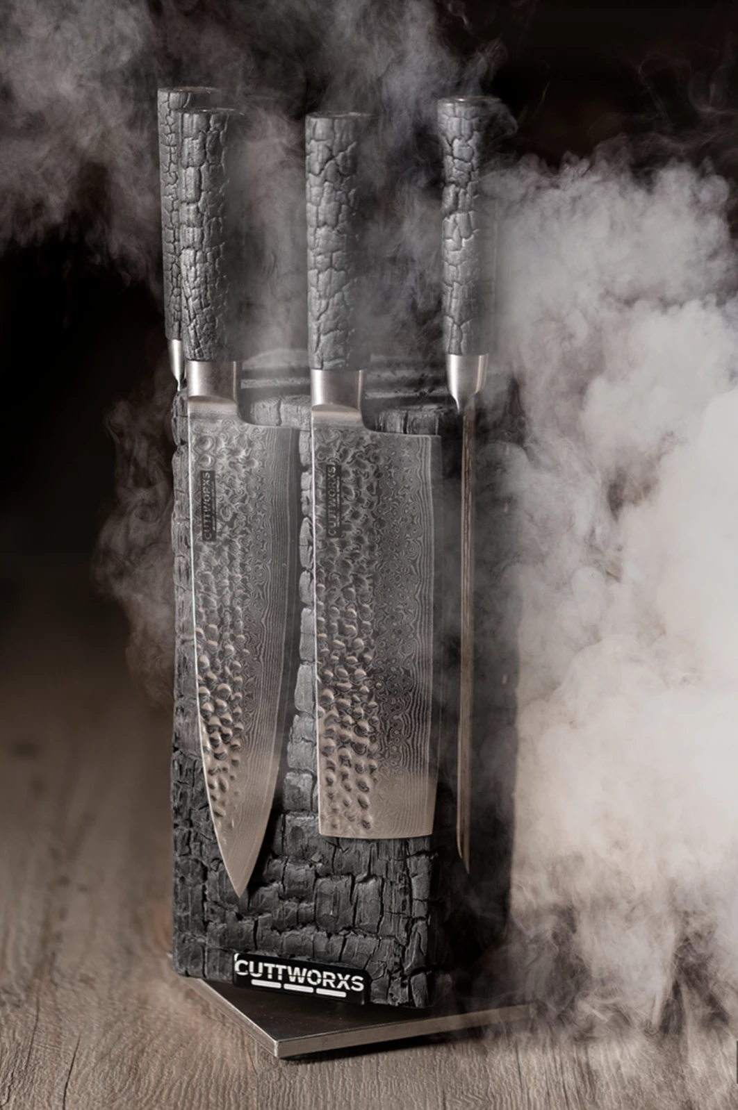 Cuttworxs Flamewood Koksmes Damaststaal VG10 5 Cuttworxs Flamewood Koksmes Damaststaal VG10 - Afbeelding 5