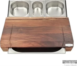 Cuttworxs Notenhouten Snijplank Large Met Sap Geul En Geïntegreerde Opvangbak