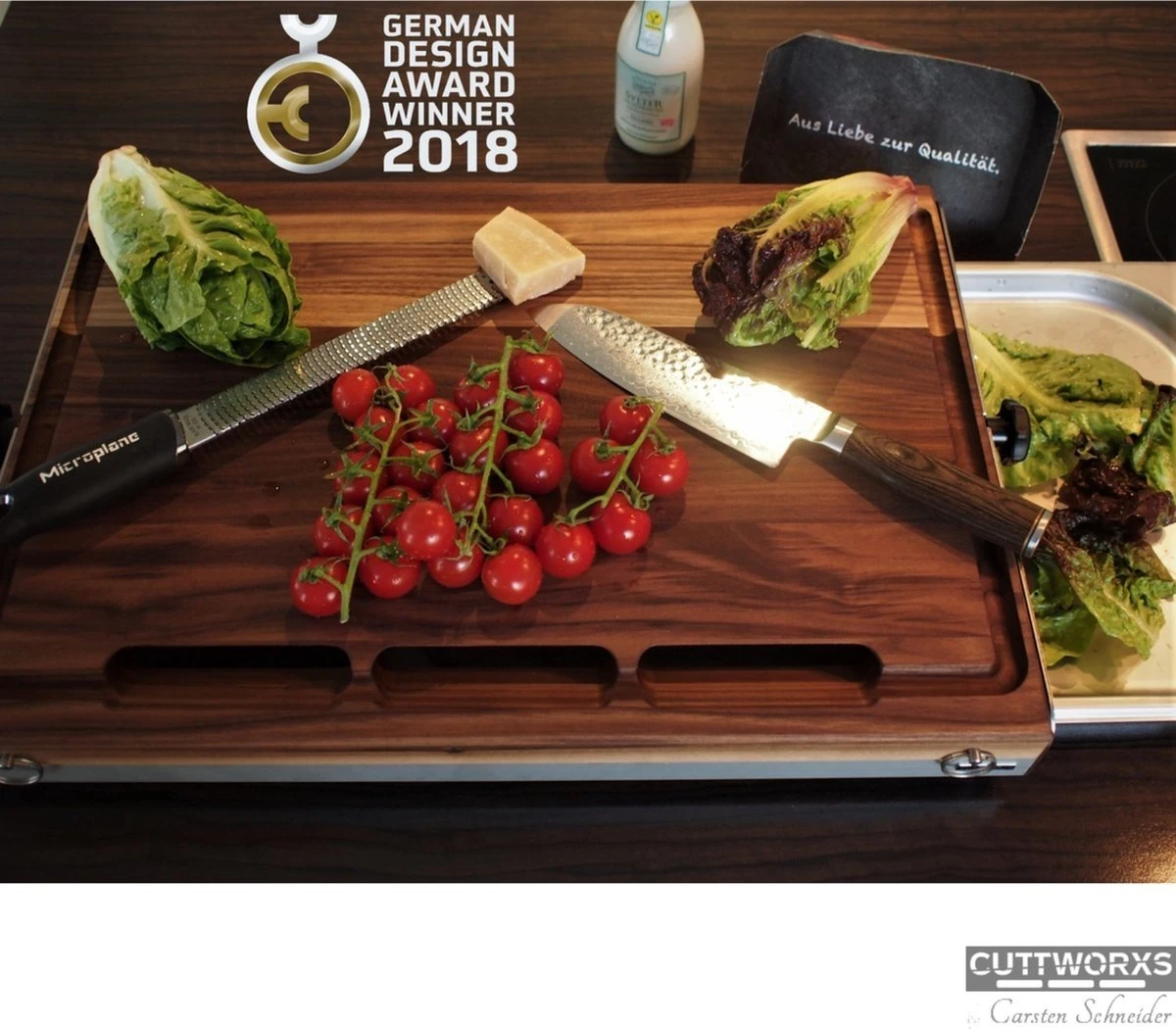 Cuttworxs Notenhouten Snijplank XL Met Sap Geul En Geïntegreerde Opvangbak 2 Cuttworxs Notenhouten Snijplank XL Met Sap Geul En Geïntegreerde Opvangbak - Afbeelding 2